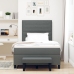 Cama con Somier con Colchón y Banco Gris Oscuro 120x200 cm Tela