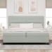 Cama Box Spring  con Colchón Gris Claro 200x200 cm Terciopelo
