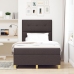 Cama con Box Spring y Colchón  Marrón Oscuro 120x200 cm Tela