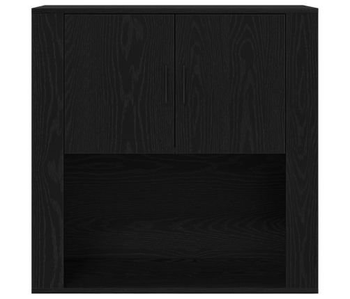Alto Buffet Set de 2 Roble Negro Madera Elaborada