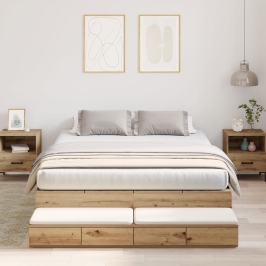 Cama de Almacenamiento  Marrón Madera elaborada 140 x 190 x 31.5 cm