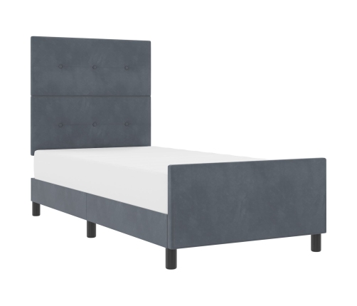 Marco de Cama  Gris Oscuro 90x200 cm Terciopelo