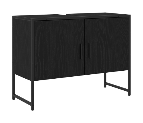 Armario de Lavabo de Baño  Roble Negro 80x33x60 cm Madera Contrachapada
