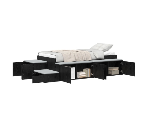 Estructura de cama  Roble negro 90x200 cm