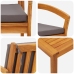 Set de Bistro de 2 Piezas con Cojines de Madera Maciza de Acacia