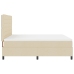 Cama con somier, colchón y luz LED color crema 180x200 cm tela