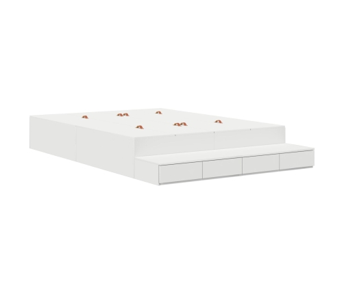 Marco de Cama con Almacenamiento  Blanco Madera Dura