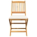 Sillas de jardín plegables  con cojín blanco 2pcs de madera de acacia maciza