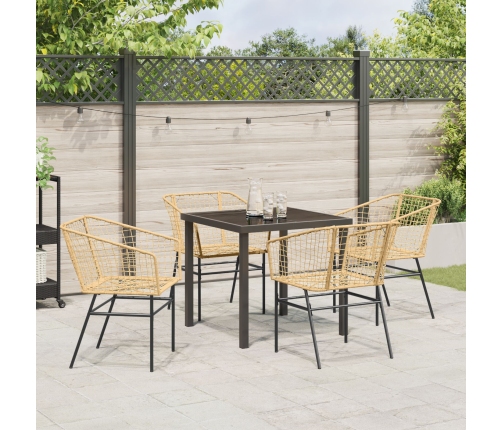 Set de Comedor de Jardín  de 5 Piezas en Poliratán Marrón