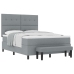 Cama con Box Spring  con Colchón y Banco Gris Claro 160x200 cm Tela