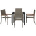 Conjunto de Comedor de Jardín de 5 Piezas Gris Poliratán