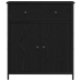 Aparador Negro de Roble 70x30x80 cm de Madera Ingenierizada y Acero