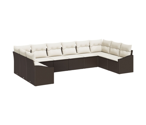 Set de Sofá de Jardín  Set de 10 Beige Ratan Banco de Jardín
