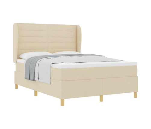 Cama con Colchón Crema 140x190 cm Tela