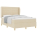 Cama con Colchón Crema 140x190 cm Tela