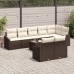 Conjunto de Sofá de Jardín Conjunto de 9 Beige, Marrón