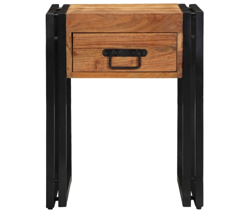 Mesa Auxiliar  40x40x50 cm de Madera Maciza de Acacia
