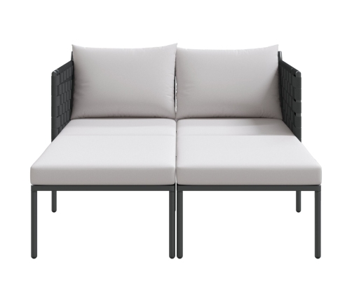 Tumbona  con cojines para 2 personas Anthracite 115x153x69,5 cm Acero