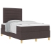 Cama con Somier  con Colchón Marrón Oscuro 120x200 cm Tela