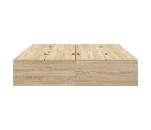 Cama  con Almacenamiento Roble Sonoma Madera elaborada 140 x 200 cm