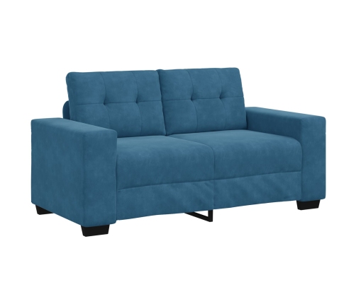 Conjunto de Sofá de 3 Piezas con Cojines de Terciopelo Azul