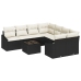 Conjunto de Sofá de Jardín  9 Piezas Crema y Negro