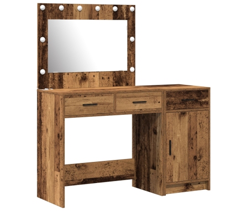 Conjunto de Tocador de 2 Piezas con LED Madera Vieja Madera Ingenierizada