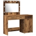 Conjunto de Tocador de 2 Piezas con LED Madera Vieja Madera Ingenierizada