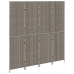 Divisor de habitaciones  4 paneles plegable gris 195x180 cm poli ratán