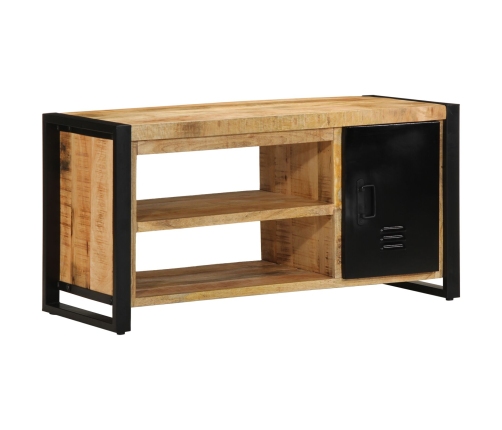 Banco para Zapatos 100x40x50 cm Madera Maciza Rugosa de Mango
