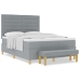 Cama con Canapé con Colchón y Banco Gris Claro 140x190 cm Tela