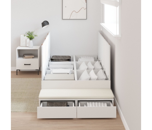 Marco de cama con almacenamiento  Blanco Madera compacta