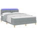 Cama con Box Spring con Colchón & Luz LED Gris Claro 140x190 cm Tela