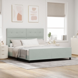 Estructura de Cama  Gris Claro 180x200 cm Terciopelo