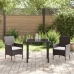 Conjunto de Comedor de Jardín de 3 Piezas Marrón Poliratán
