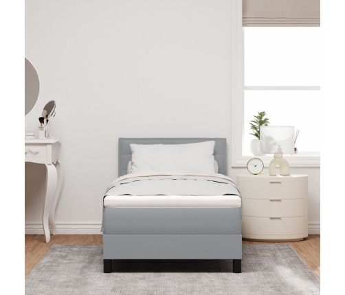 Marco de cama  con colchón Gris claro Tela 100 x 200 cm Cama