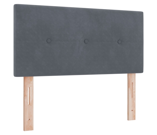 Cabecero  Acolchado con Botones Gris Oscuro 90 cm de Terciopelo