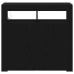 Sideboard  con luces LED en negro y roble, 80x35x75 cm, de madera