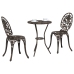 Set de Bistro de Jardín de 3 Piezas  Bronce de Aluminio Fundido