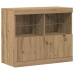 Aparador  con luces LED de roble artesanal 81x37x67 cm