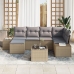 Conjunto de Sofás de Jardín  Set de 7 Beige y gris