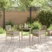 Conjunto de Bistro de Jardín de 3 Piezas  con Cojines Beige de Poliratán