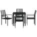 Juego de Comedor de Jardín de 5 piezas Negro Ratan de PVC
