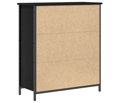 Aparador  Roble Negro 70x30x80 cm Madera Ingenierizada y Acero