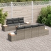 Set de Sofás de Jardín de 8 Piezas con Cojines Gris Poliratán Acacia