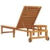 Tumbona con Mesa y Cojín de Madera Sólida de Acacia,  Tumbona con Cojines Crema de Madera Sólida de Acacia,  Mesa Lateral de Jardín 35x35x34 cm de Madera Sólida de Acacia