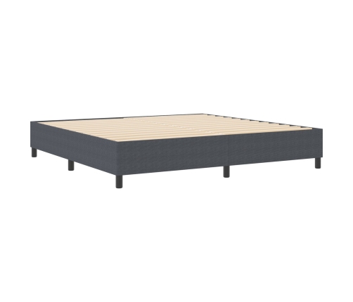 Cama Box Spring  Gris Oscuro 200x200 cm Tela de Pana