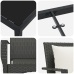 Set de Comedor de Jardín  de 3 Piezas con Cojines Negro Poliratán