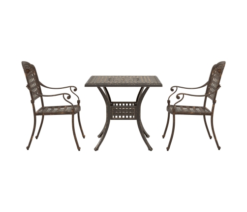 Conjunto de Bistro de Jardín de 3 Piezas  de Aluminio Fundido Bronce