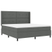 Cama con base caja  y colchón gris oscuro 180x200 cm tela